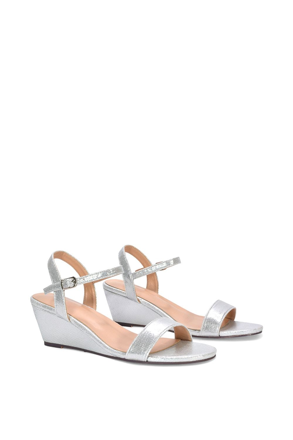XY London 'Alissa' Open Toe Wedge Heel Sandals With Ankle Strap image 3