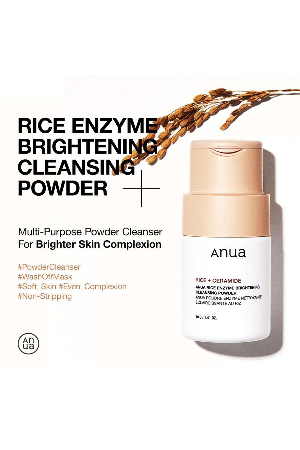 Anua Rice Enzyme Brightening Cleansing Powder 40g Multi image 2