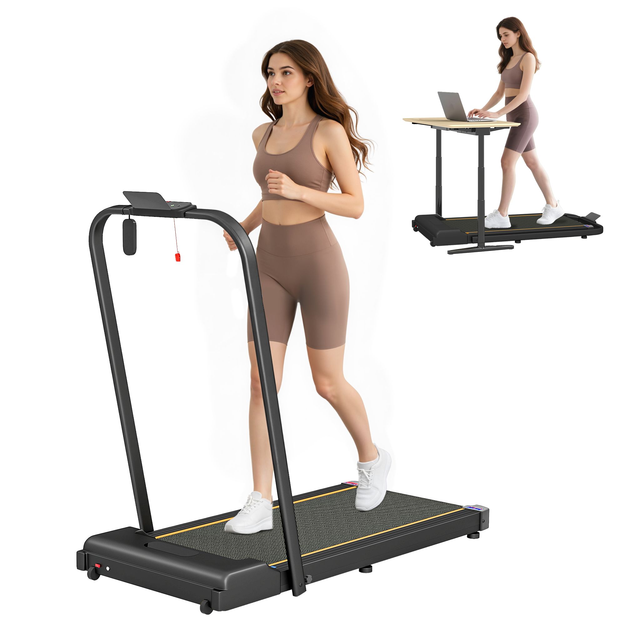 SPORTNOW 2.5HP Folding Treadmill with Remote Control and LED Display, No Assembly image 2