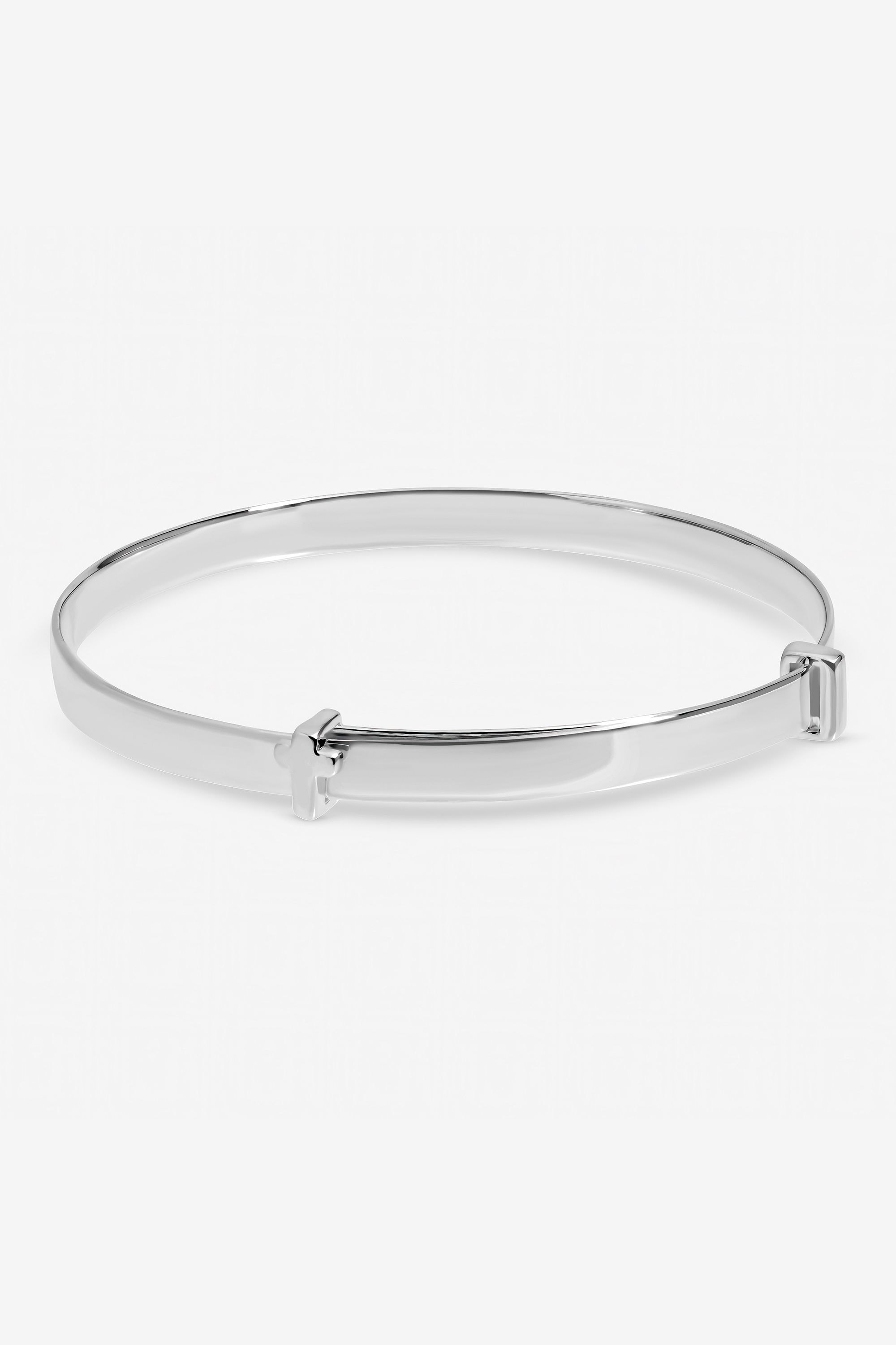 Inicio Sterling Silver Plated Christening Cross Bangle - Gift Pouch