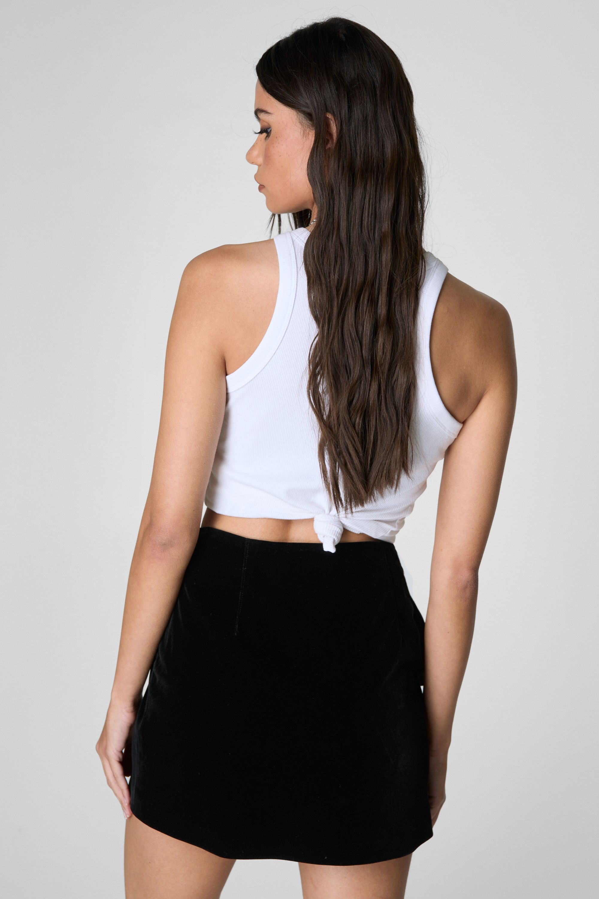 NastyGal Velvet Corsage Mini Skirt Black image 4