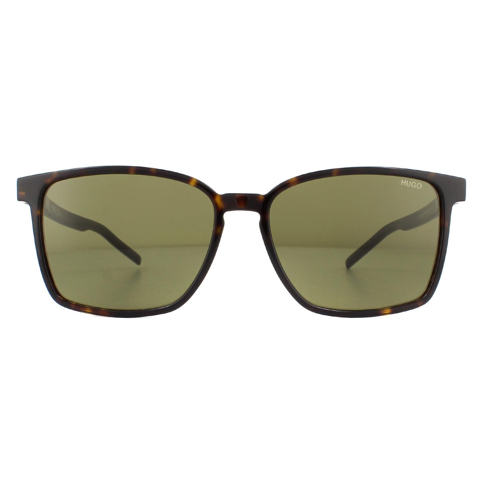 HUGO Square Havana Green Sunglasses image 1