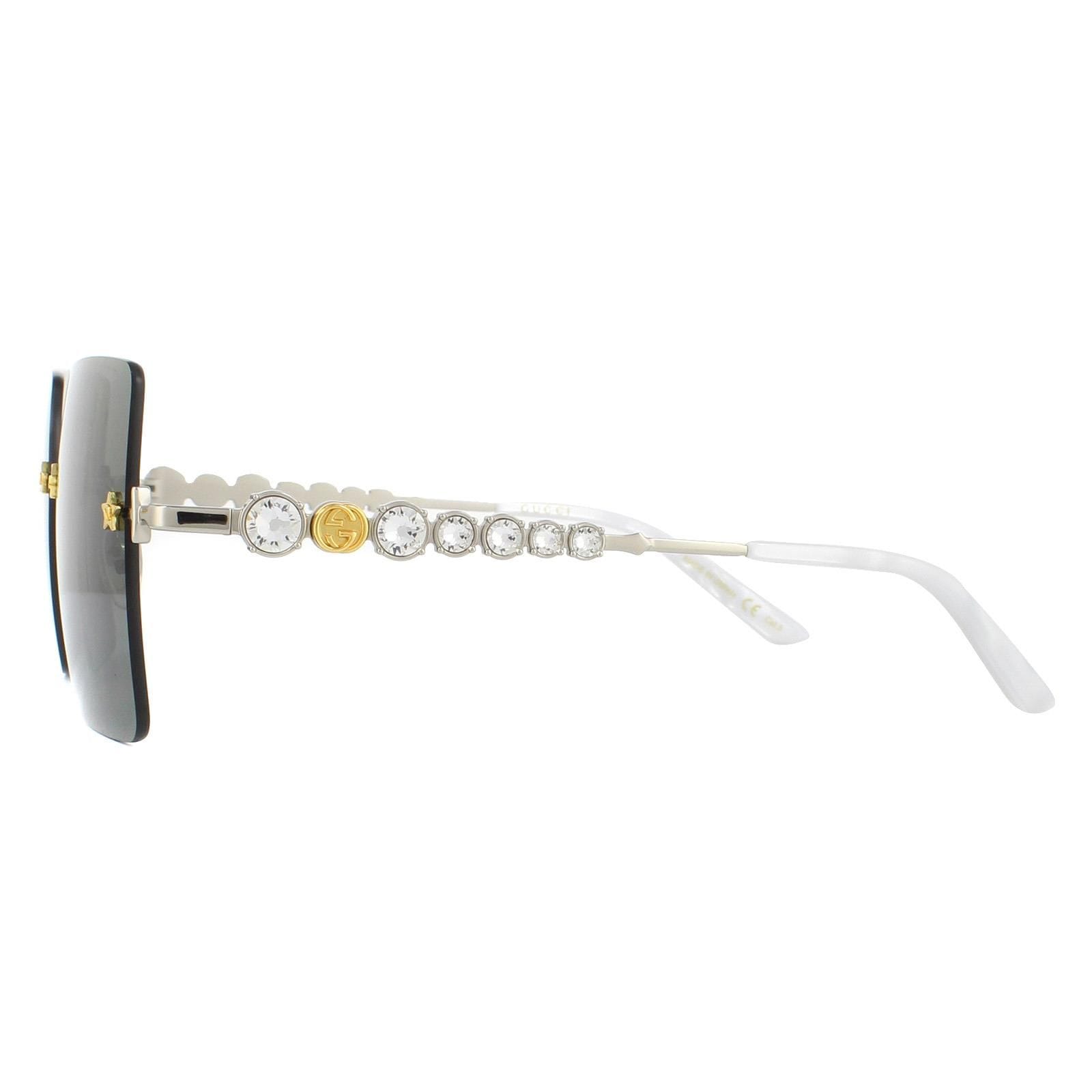 Gucci Rimless Silver Grey Sunglasses image 3