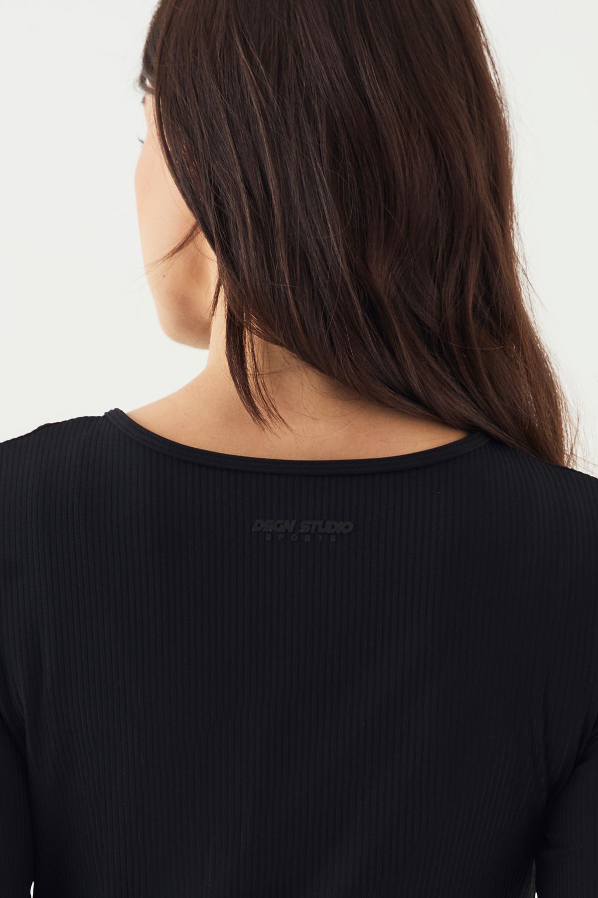 DSGN Studio DSGN Studio Ultra Sculpt Rib Button Through Long Sleeve Top Black image 4