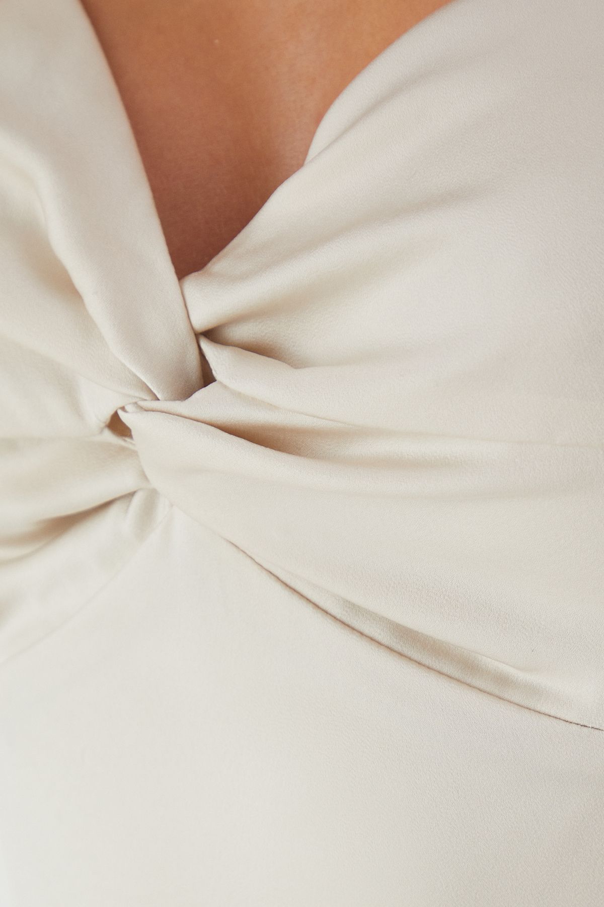 MissPap Satin Twist Split Leg Maxi Dress Champagne image 5