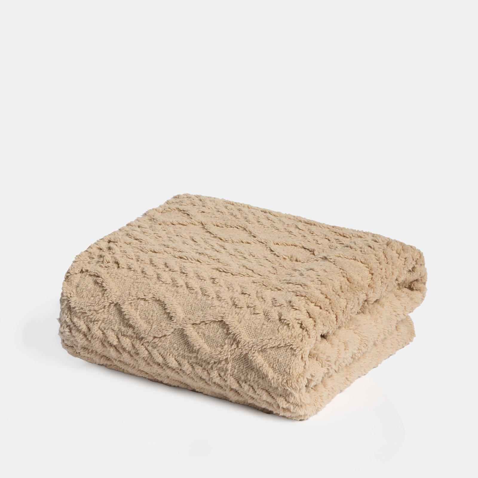 OHS Cable Knit Design Fleece Throw Ultra Soft Fluffy Blanket for Family image 3