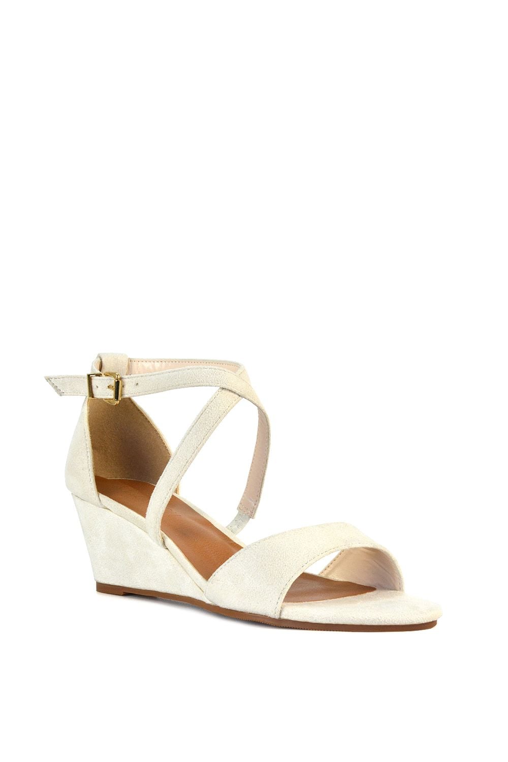 XY London 'Kylie' Strappy Mid Wedge Heel Shoes With Ankle Strap image 2