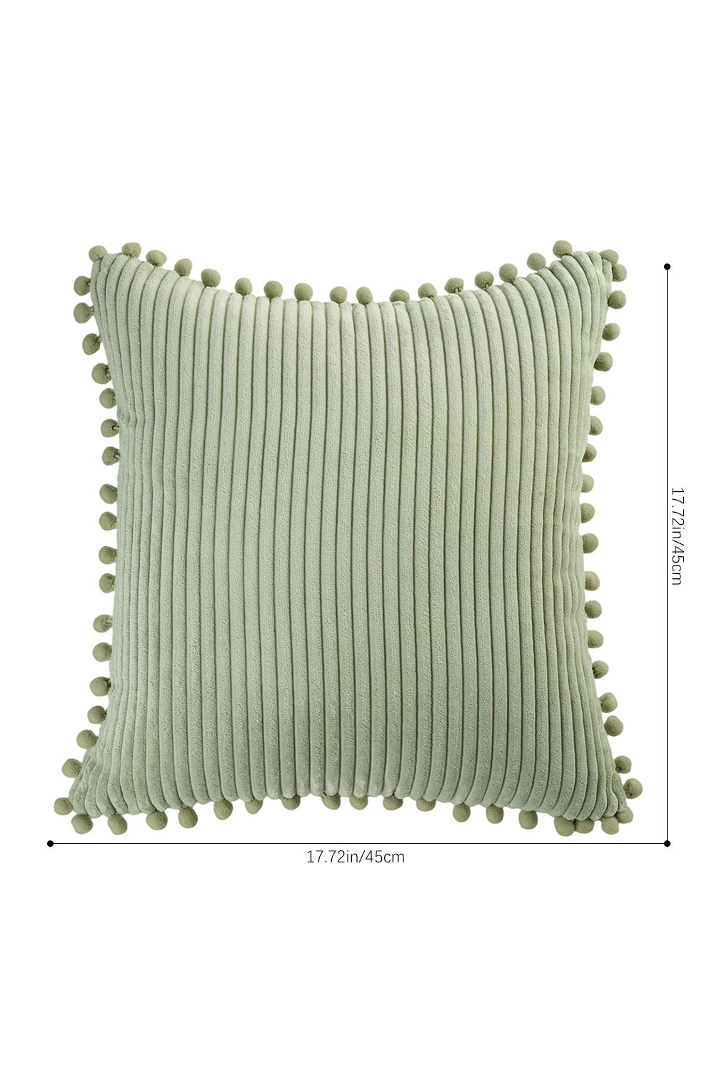 Living and Home Polyester Cushion Cover with Pom-Pom Trim image 11