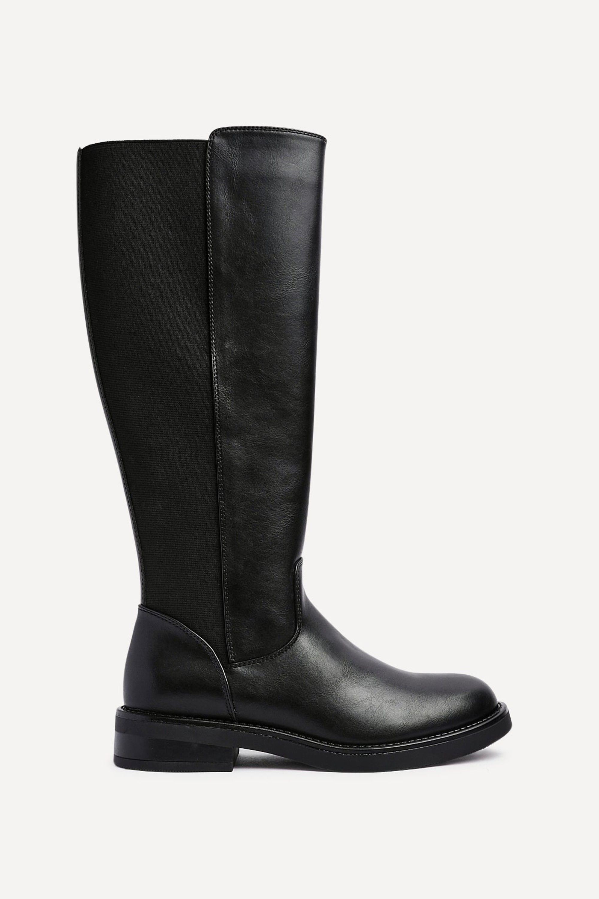 Linzi League Black Faux Leather High Leg Boot image 1