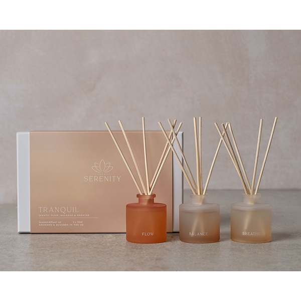Serenity Tranquil Set of 3 Diffusers - Flow, Balance & Breathe
