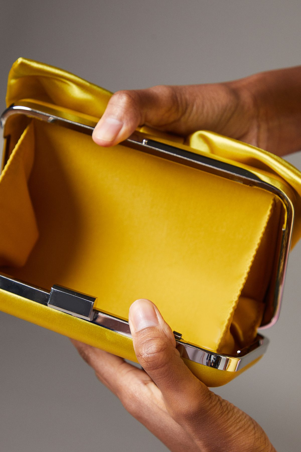 Coast Azalea Satin Bow Detail Clutch Bags Chartreuse image 3