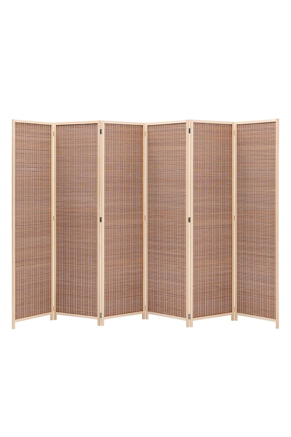 Living and Home 6-Panel Bamboo Woven Folding Room Divider image 3