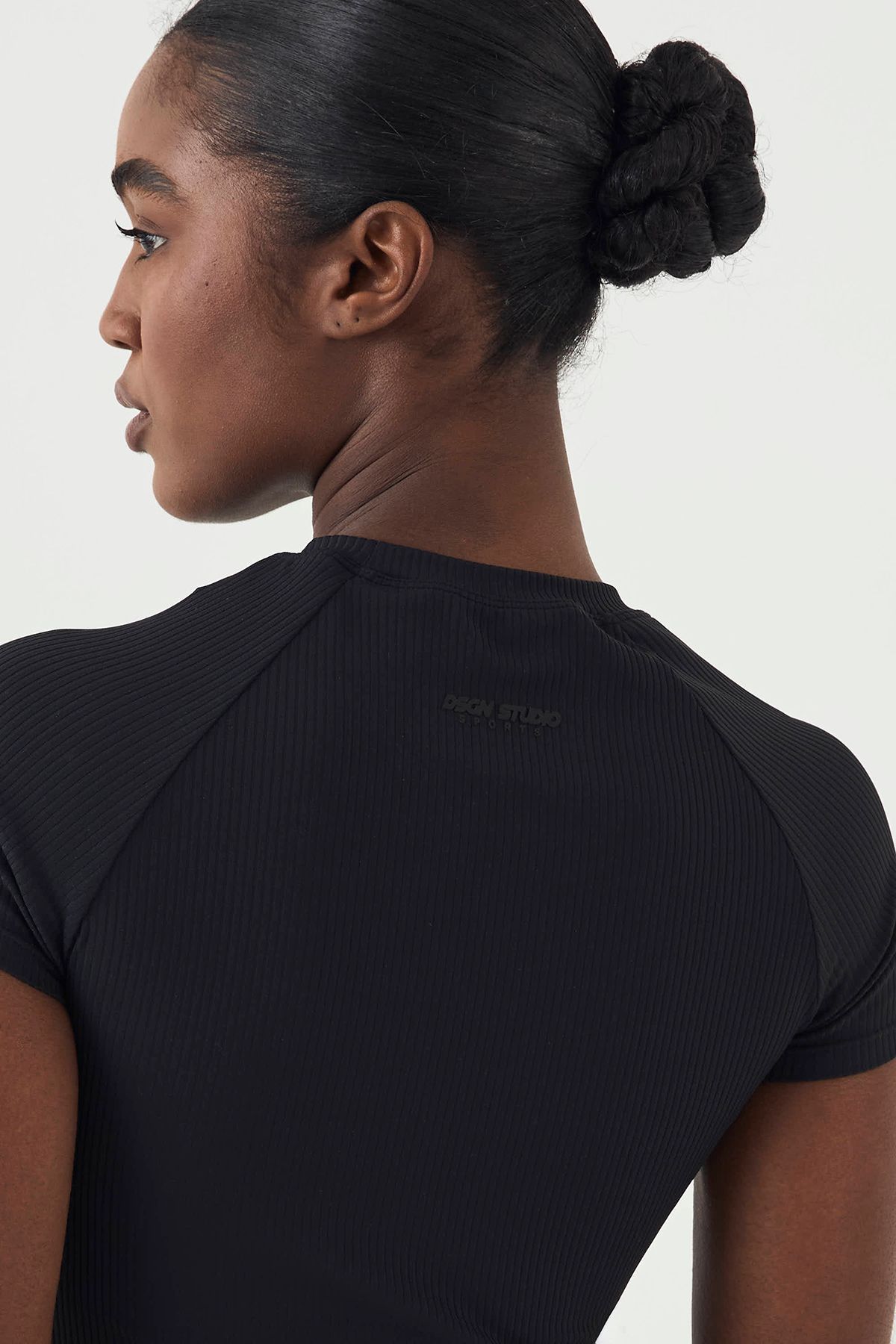 DSGN Studio DSGN Studio Ultra Sculpt Rib Short Sleeve Top Black image 4