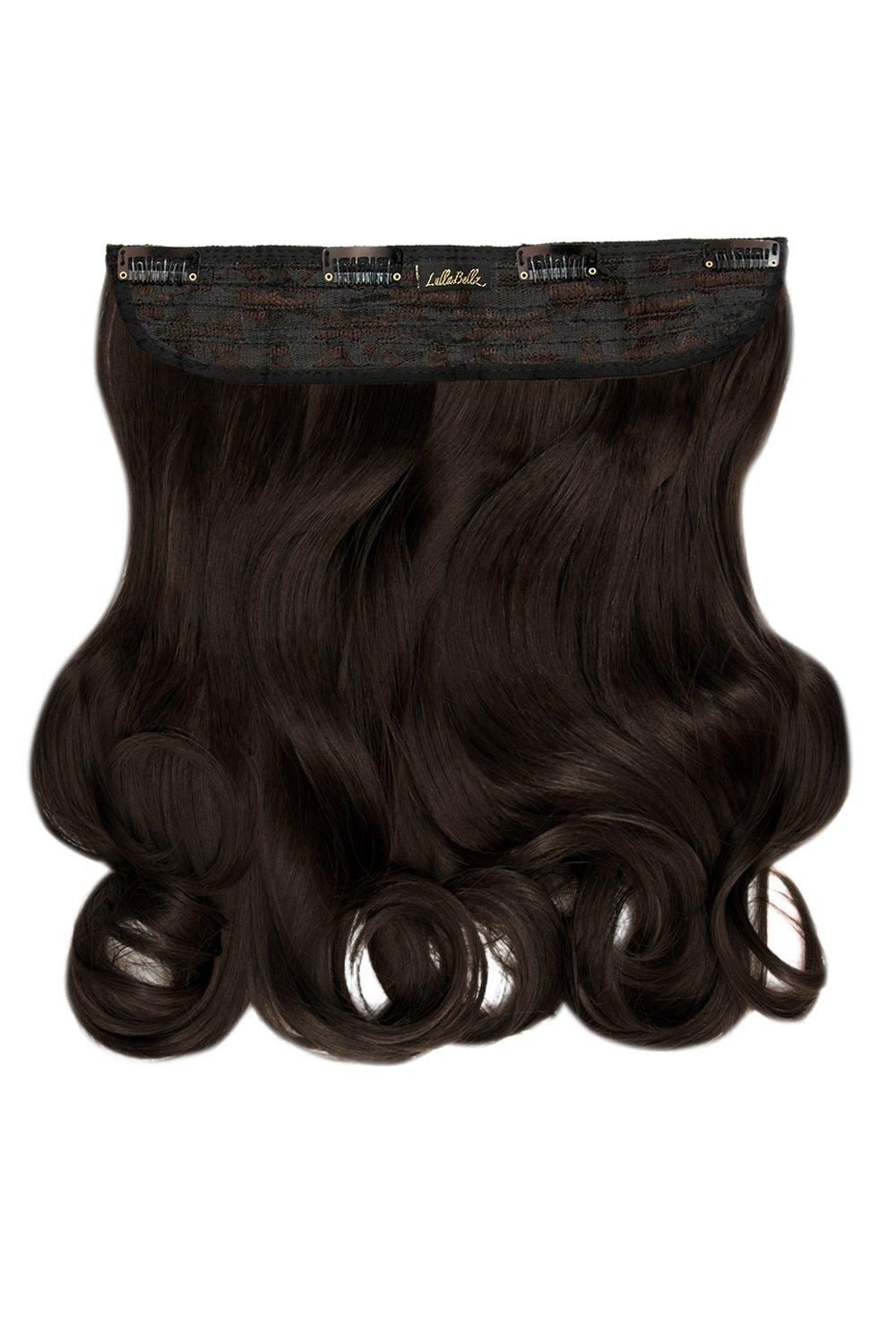 Lullabellz Thick 16 1 Piece Curly Clip In Hair Extensions Dark Brown