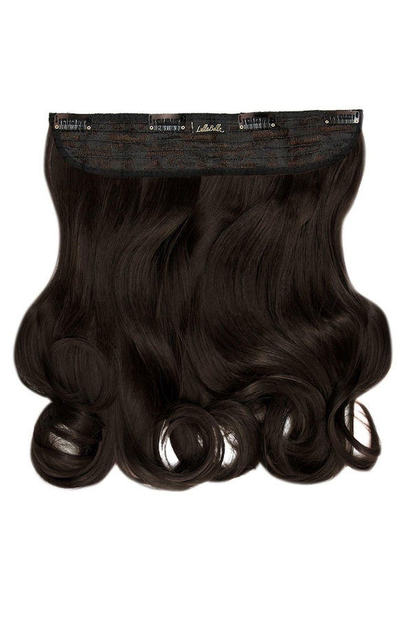 Lullabellz Thick 16 1 Piece Curly Clip In Hair Extensions Dark Brown