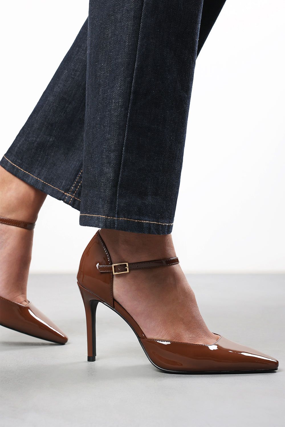 Where's That From 'Winnie' Pointed Toe Stilleto Court Heeled Shoe with Buckle Strap image 6