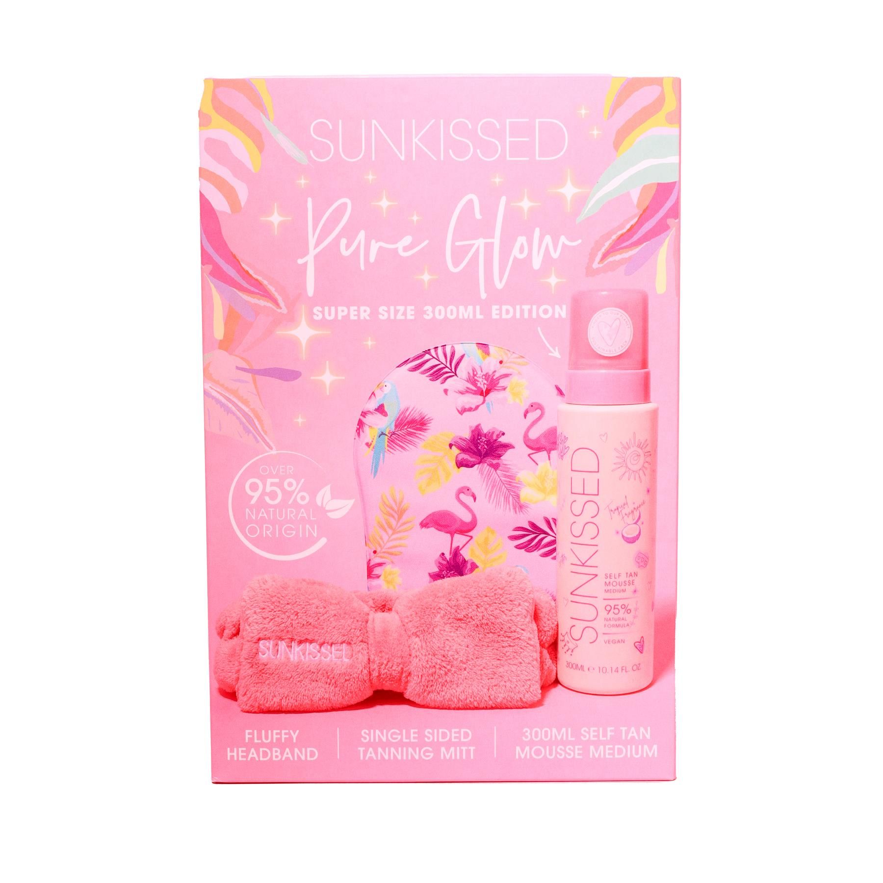 Sunkissed Pure Glow Medium Edition Set - Mitt, Headband, Tan 300ml image 1