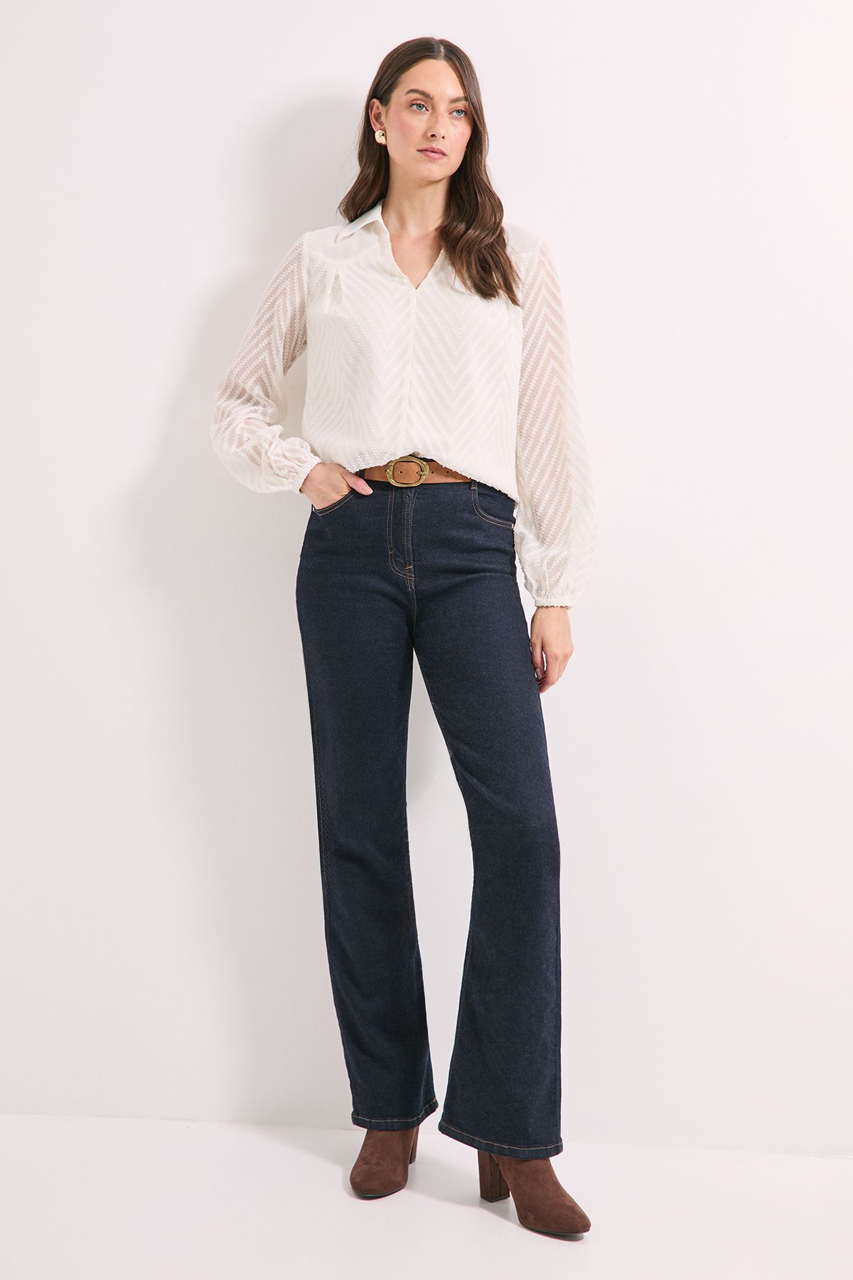 Principles Ivory Western Yoke Jacquard Blouse Ivory image 2