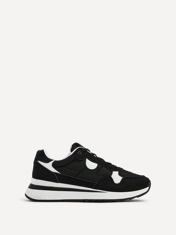 Linzi Clapham Black Two-Tone Wedged Trainer