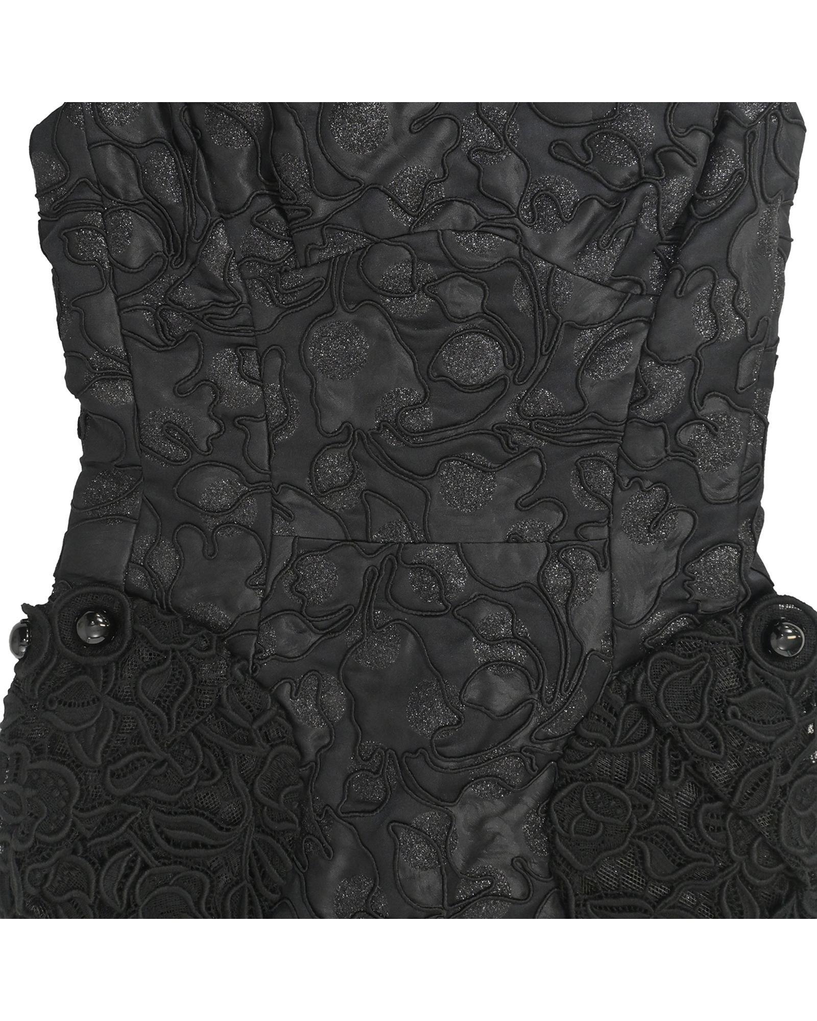 Marc Jacobs Preloved Embossed Floral Evening Gown Wo - Black Dresses image 10