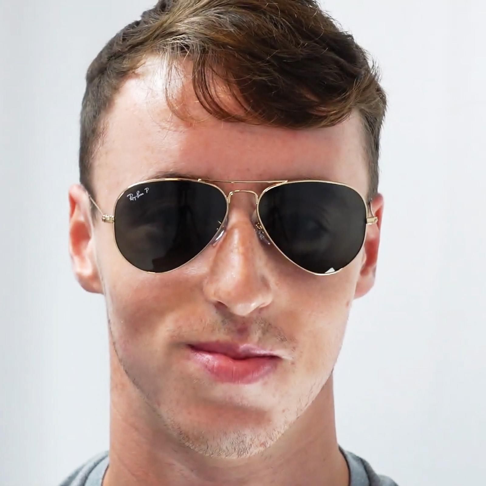 Ray-Ban Aviator Gold Gradient Blue Sunglasses image 4