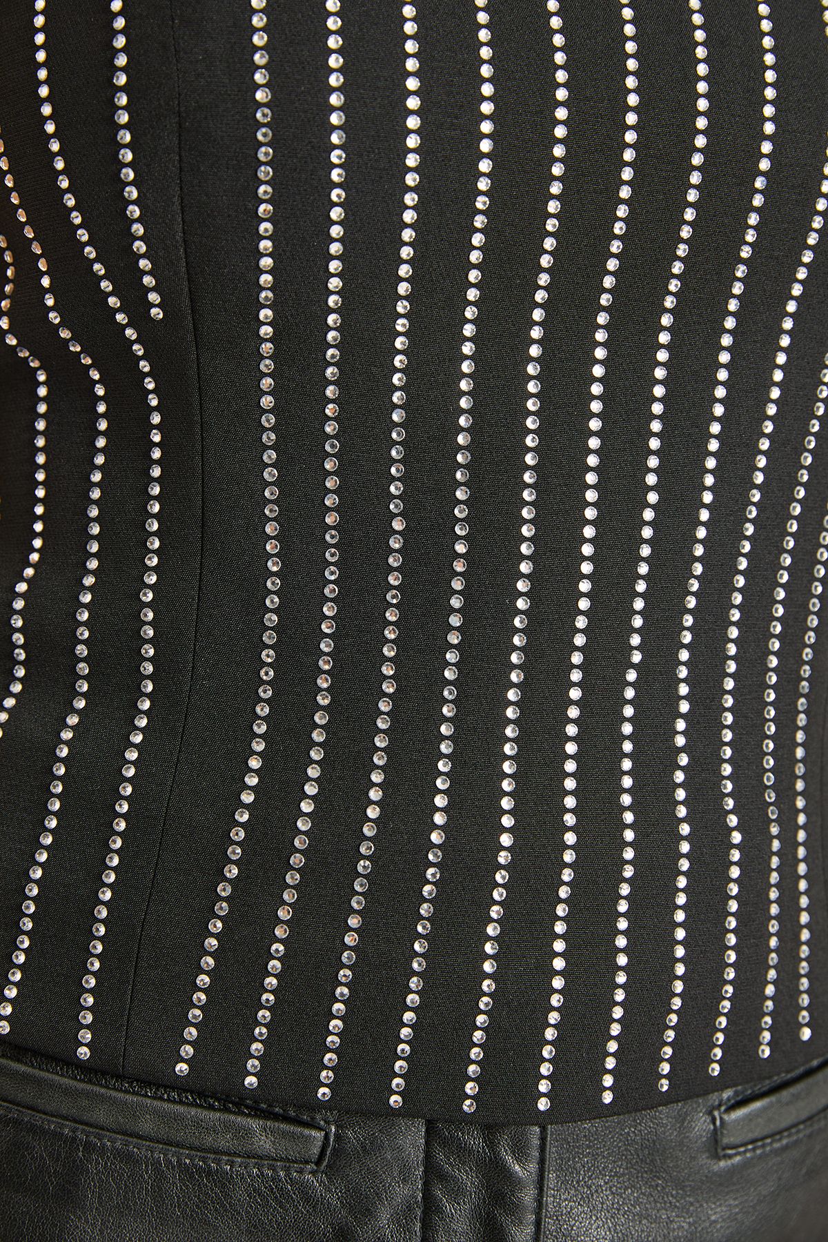 NastyGal Premium Diamante Tailored Bustier Top Black image 5