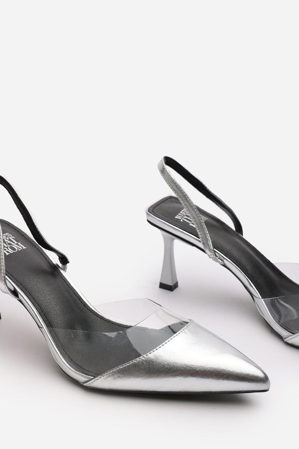 Where's That From 'Rose' Clear Strap Slingback Heels image 5