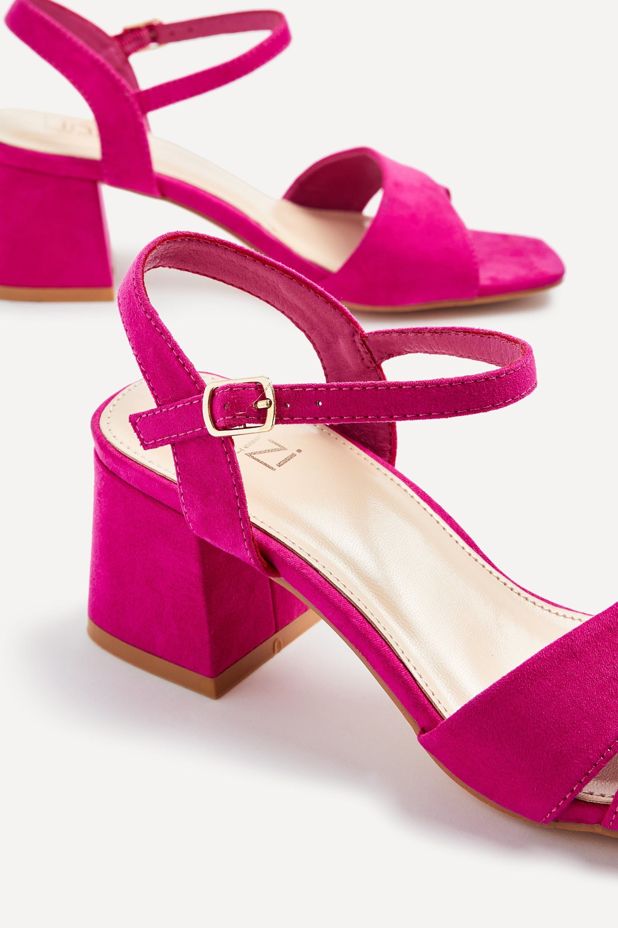 Linzi Vivian Wide Fit Pink Block Heel Sandals image 5