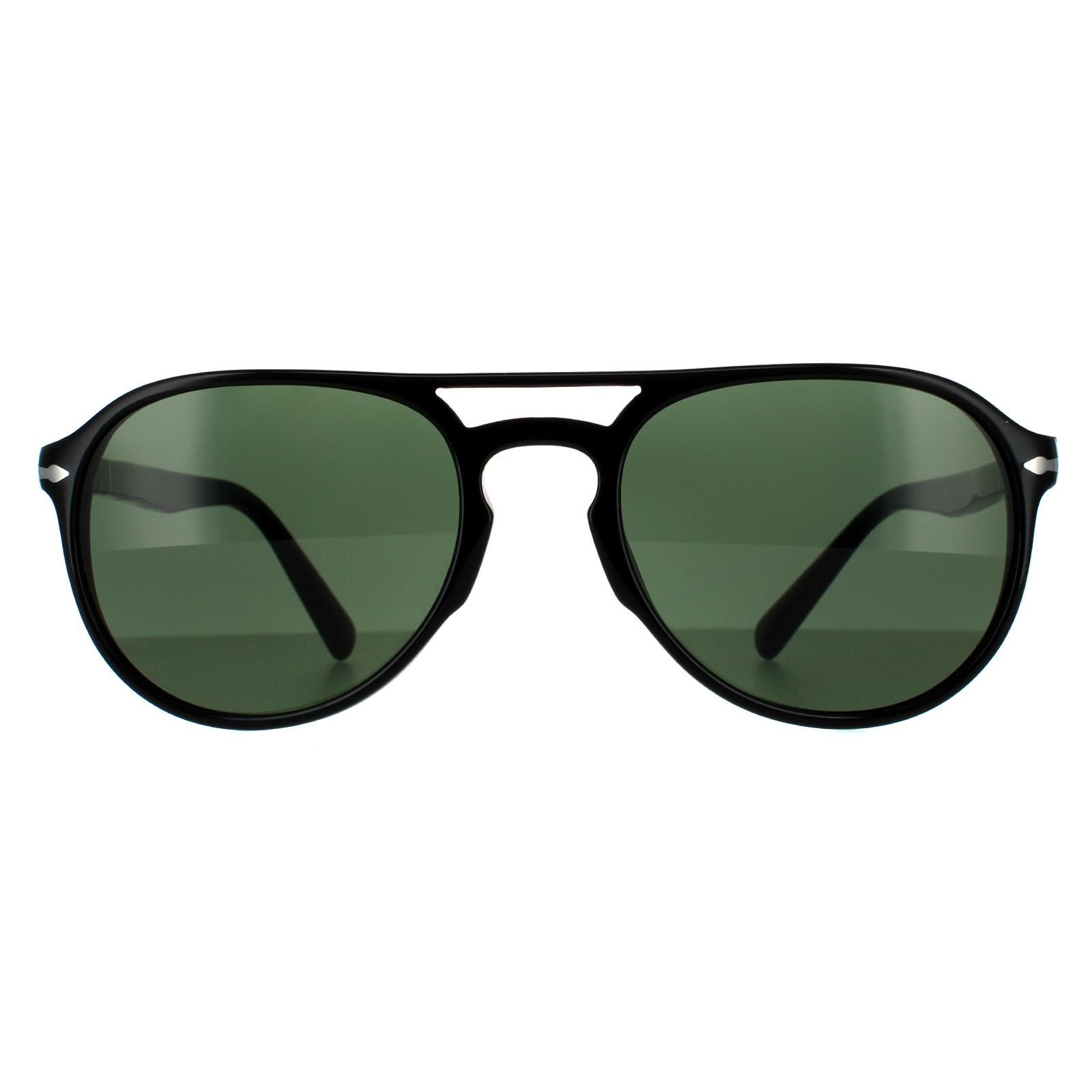 Persol Aviator Black Green Sunglasses