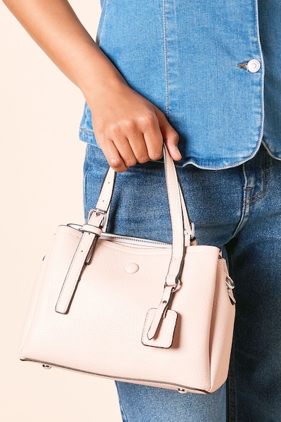 Dorothy Perkins Lyon Faux Leather Tote Bag With Cross Body Strap Blush