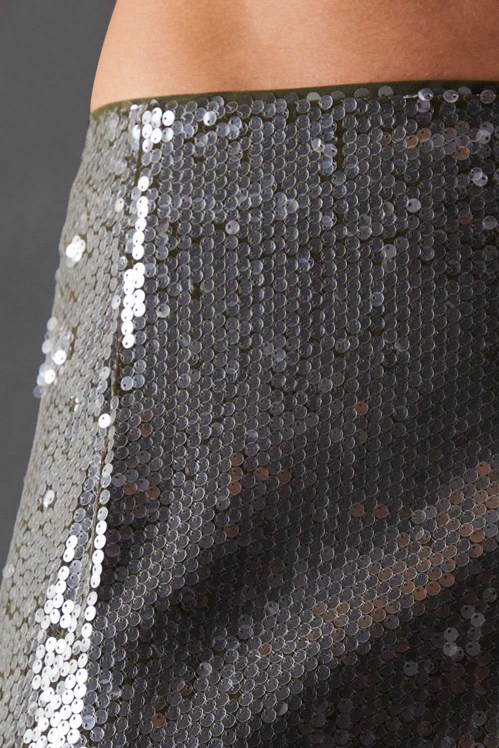 Warehouse Sequin Maxi Skirt Olive image 5