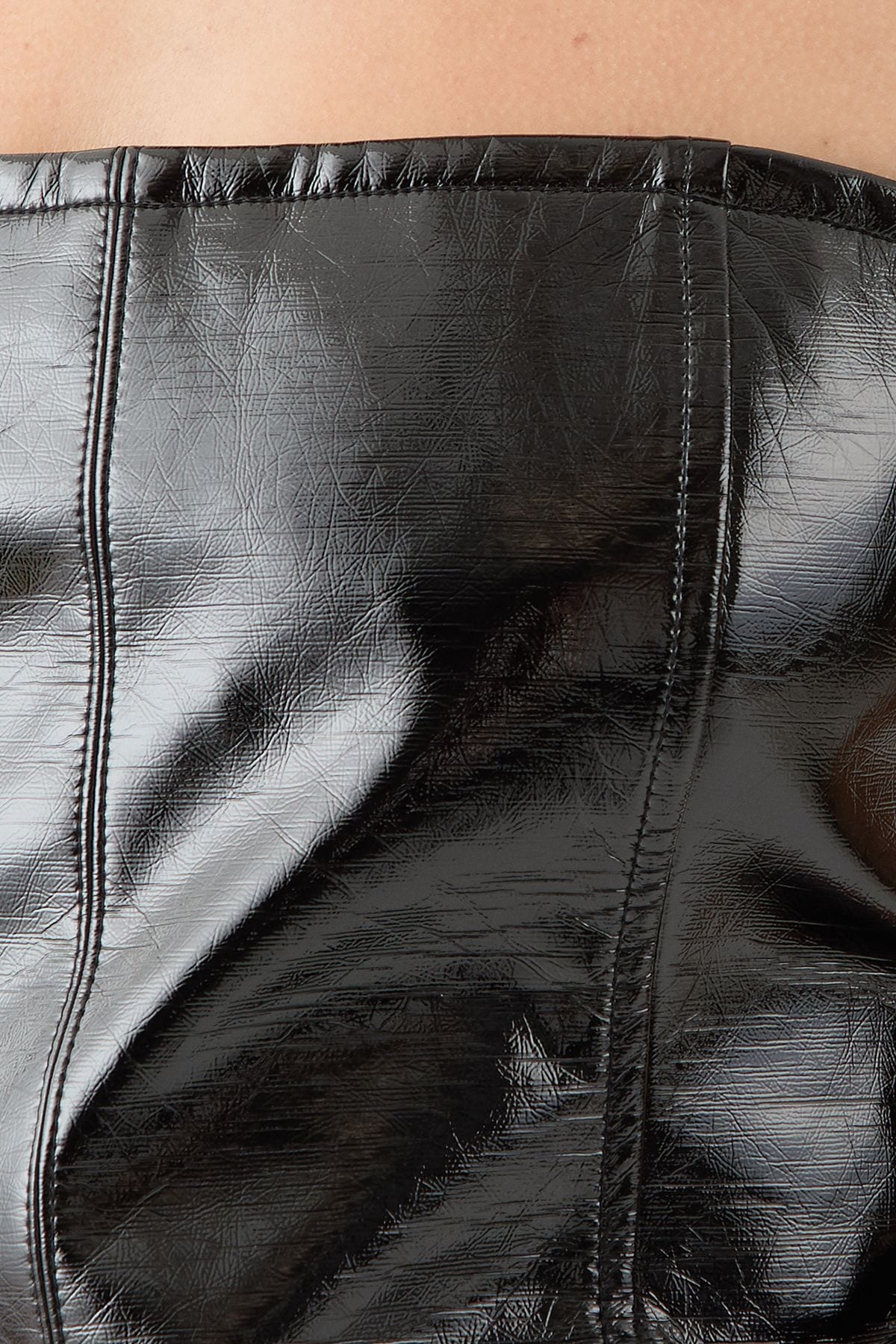 MissPap Tailored Faux Leather Bandeau Top Black image 5