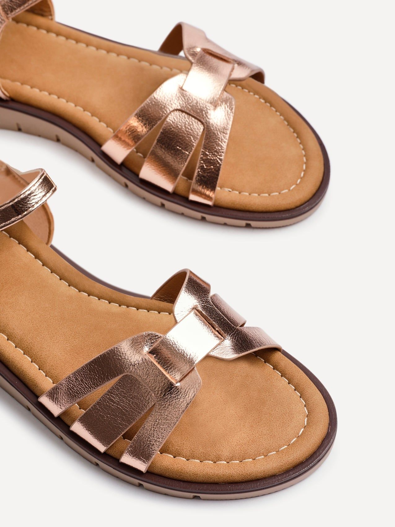 Linzi Isabel Rose Gold Faux Leather Two Part Sandal image 4