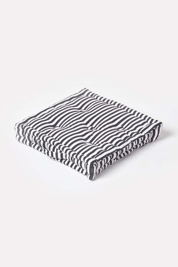 Homescapes Cotton Thin Stripe Floor Cushion
