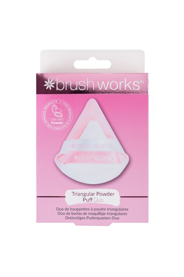 Brushworks Triangular Powder Puff Duo Pink
