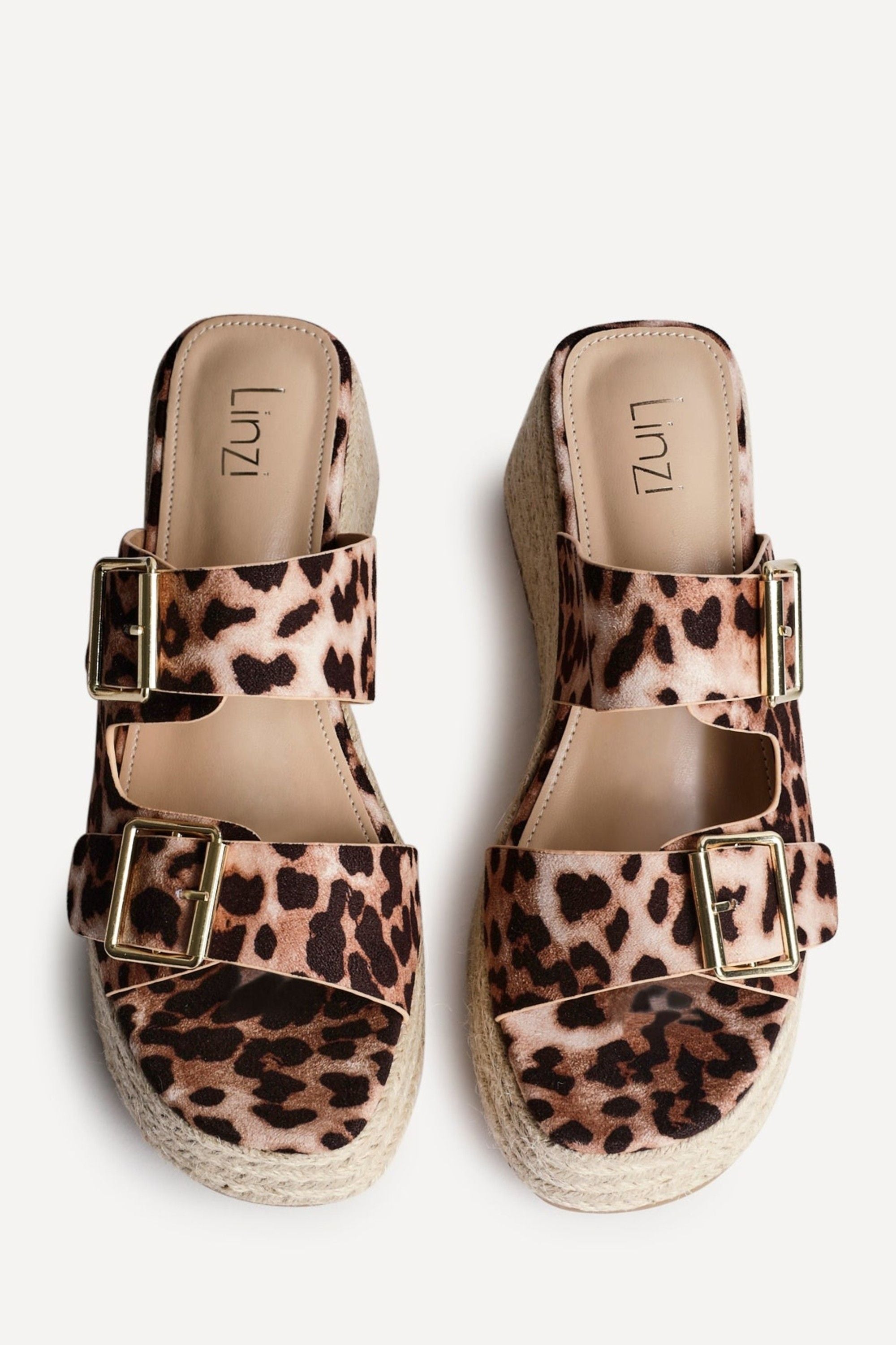 Linzi Impact Leopard Print Double Buckle Espadrille Wedge Mule image 5