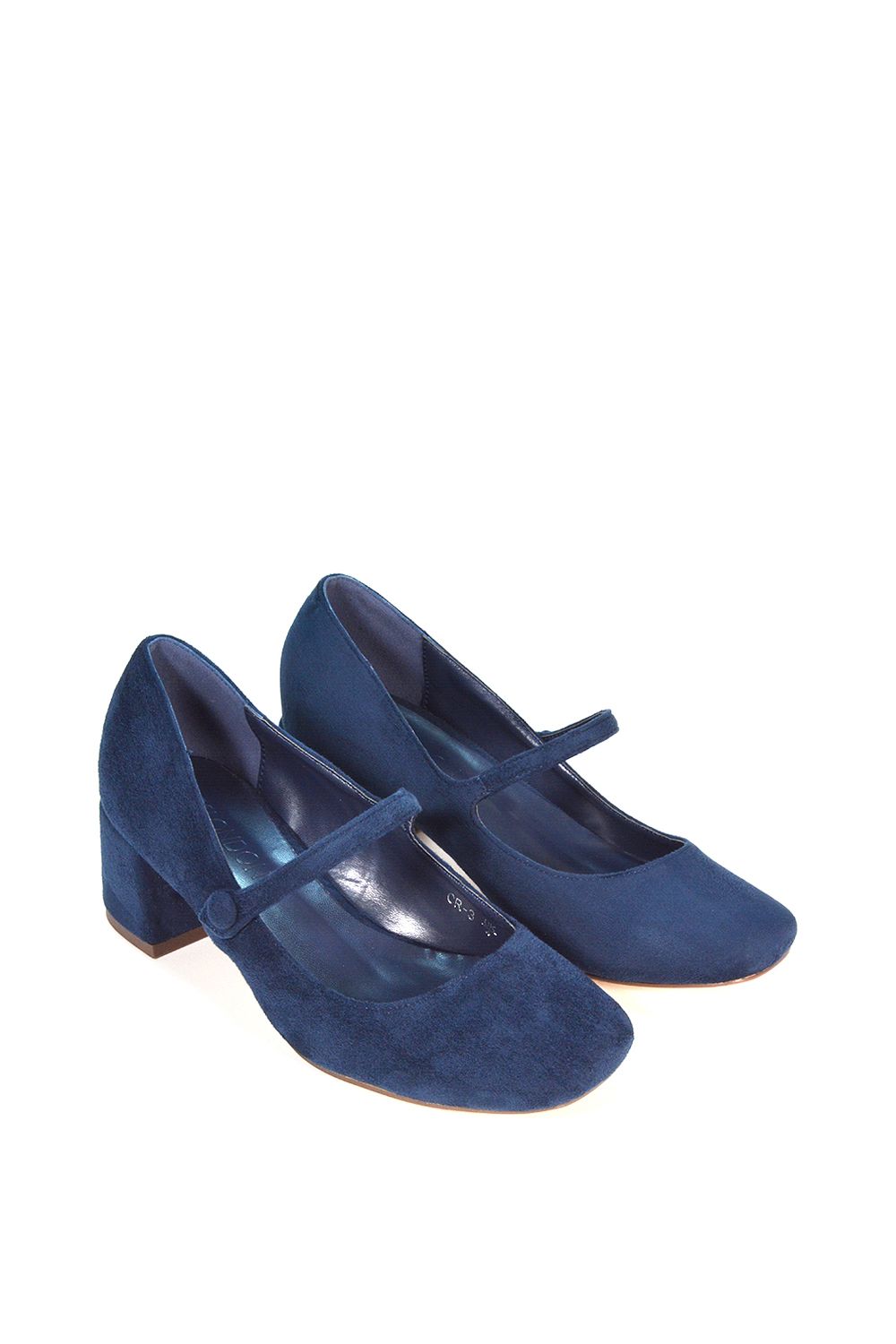 XY London 'Leneka' Low Block Heel Slip On Court Shoes With Front Strap image 5