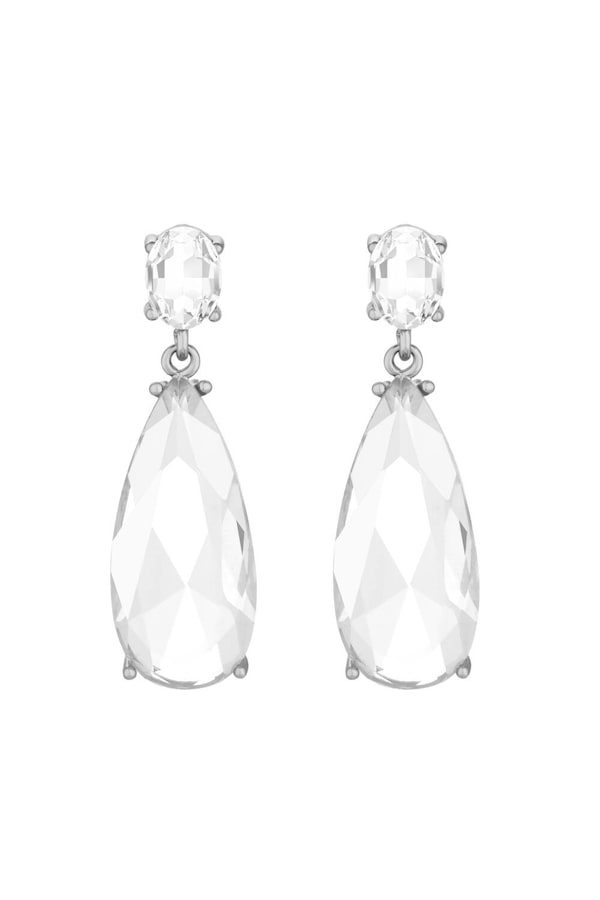 Jon Richard Rhodium Plated Cubic Zirconia Peardrop Earrings