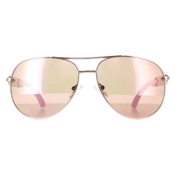 Guess Aviator Shiny Rose Gold Brown Mirror GU7295