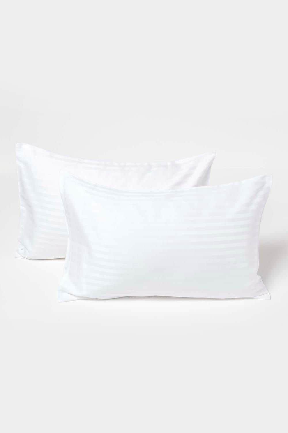 Homescapes Cotton Stripe Kids Pillowcases 40 x 60 cm 330 Thread Count, 2 Pack image 1