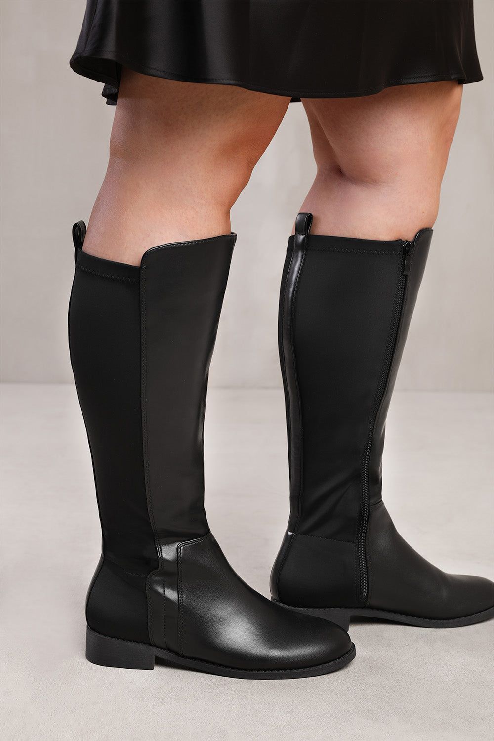 Where's That From 'Parker' Stretch Wide Calf Knee High Boots With Side Zip image 1