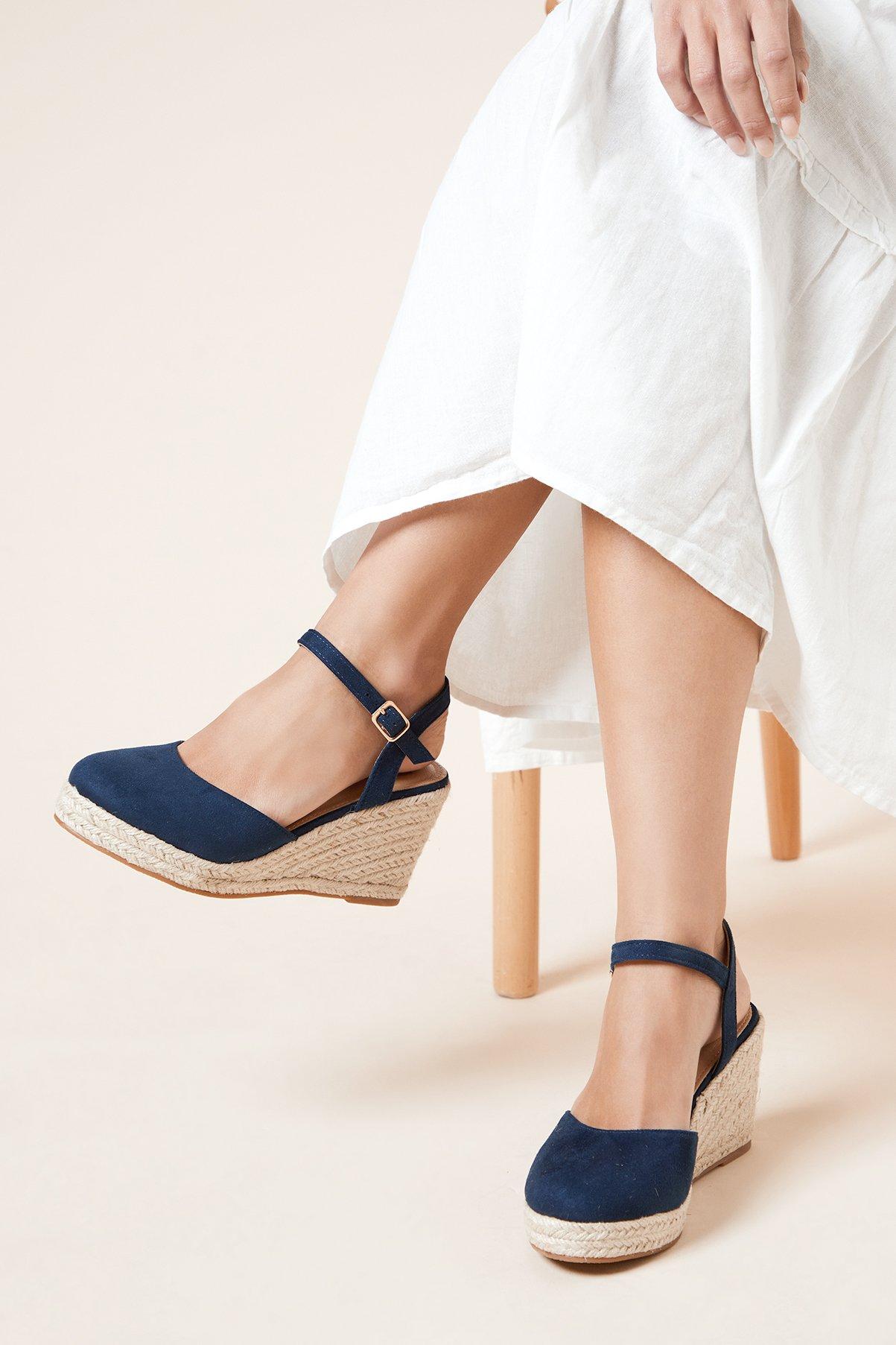 Discount Sandals Dorothy Perkins Navy Sandals Wide Fit Wedge