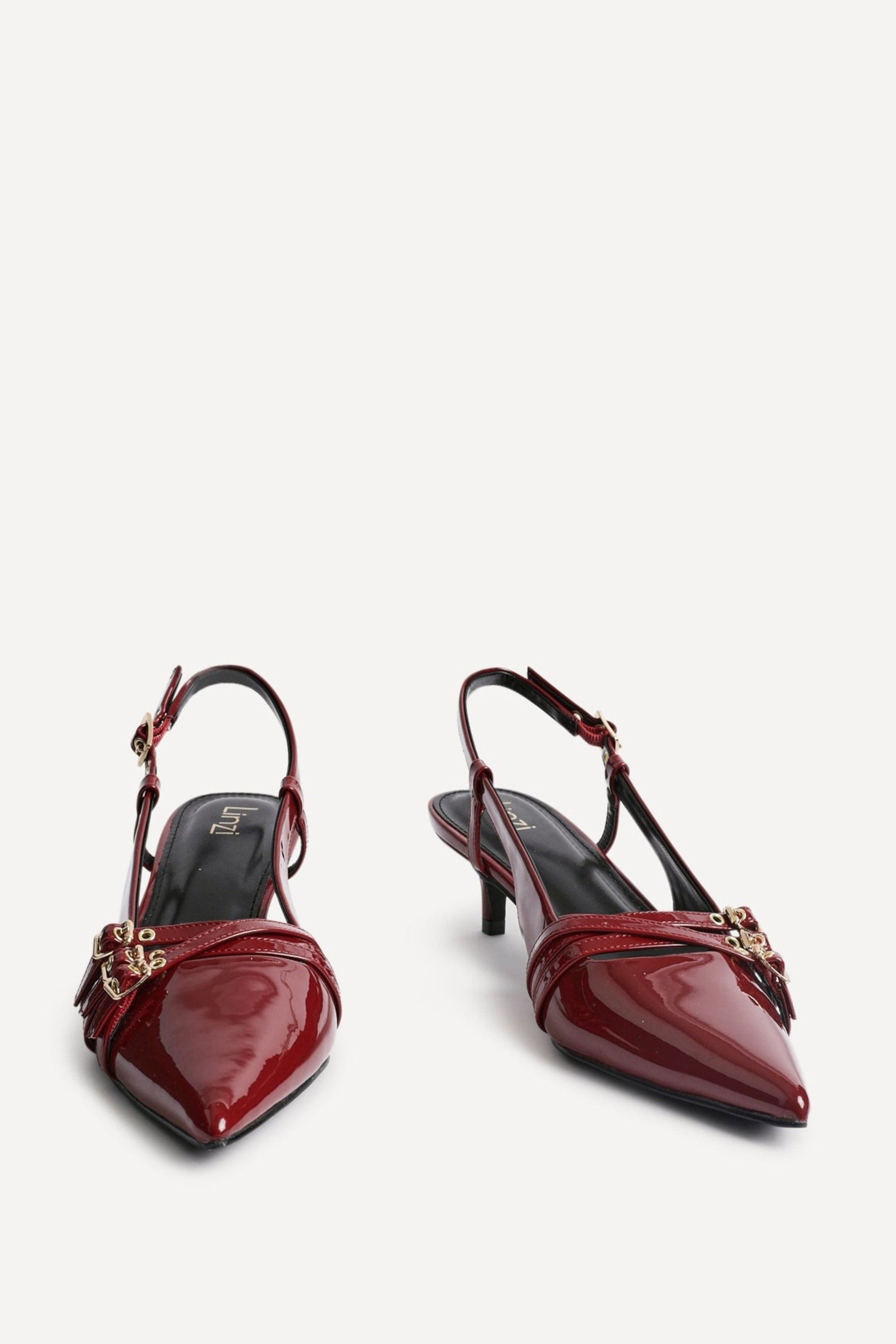 Linzi Retro Burgundy Patent Kitten Court Heels image 3