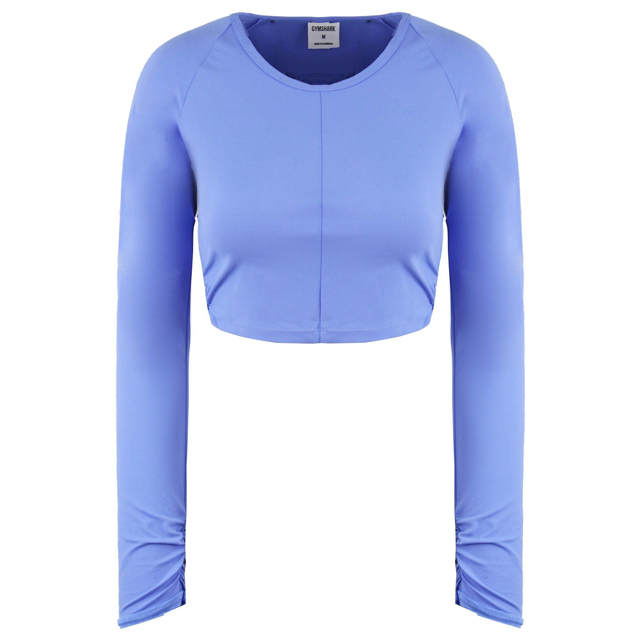 Gymshark Long Sleeve Blue Crop Top