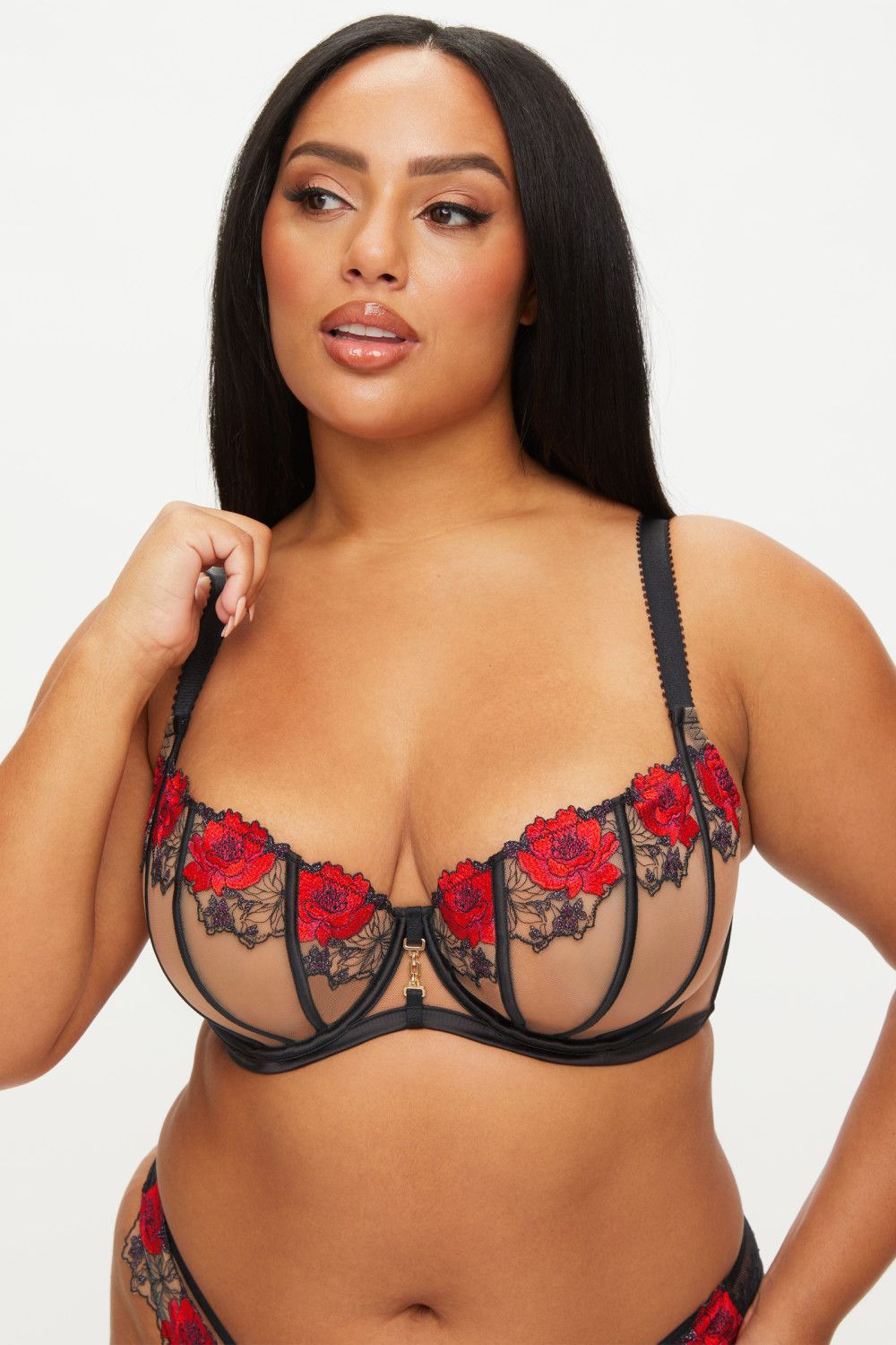 Ann Summers Caged Rose Non Padded Fuller Bust Balcony Bra image 3