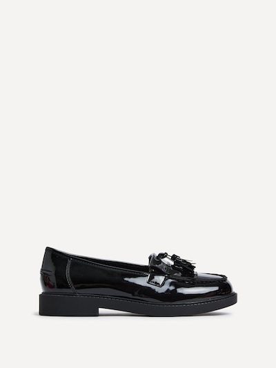 Linzi Kassidy Wide Fit Black Patent Loafer