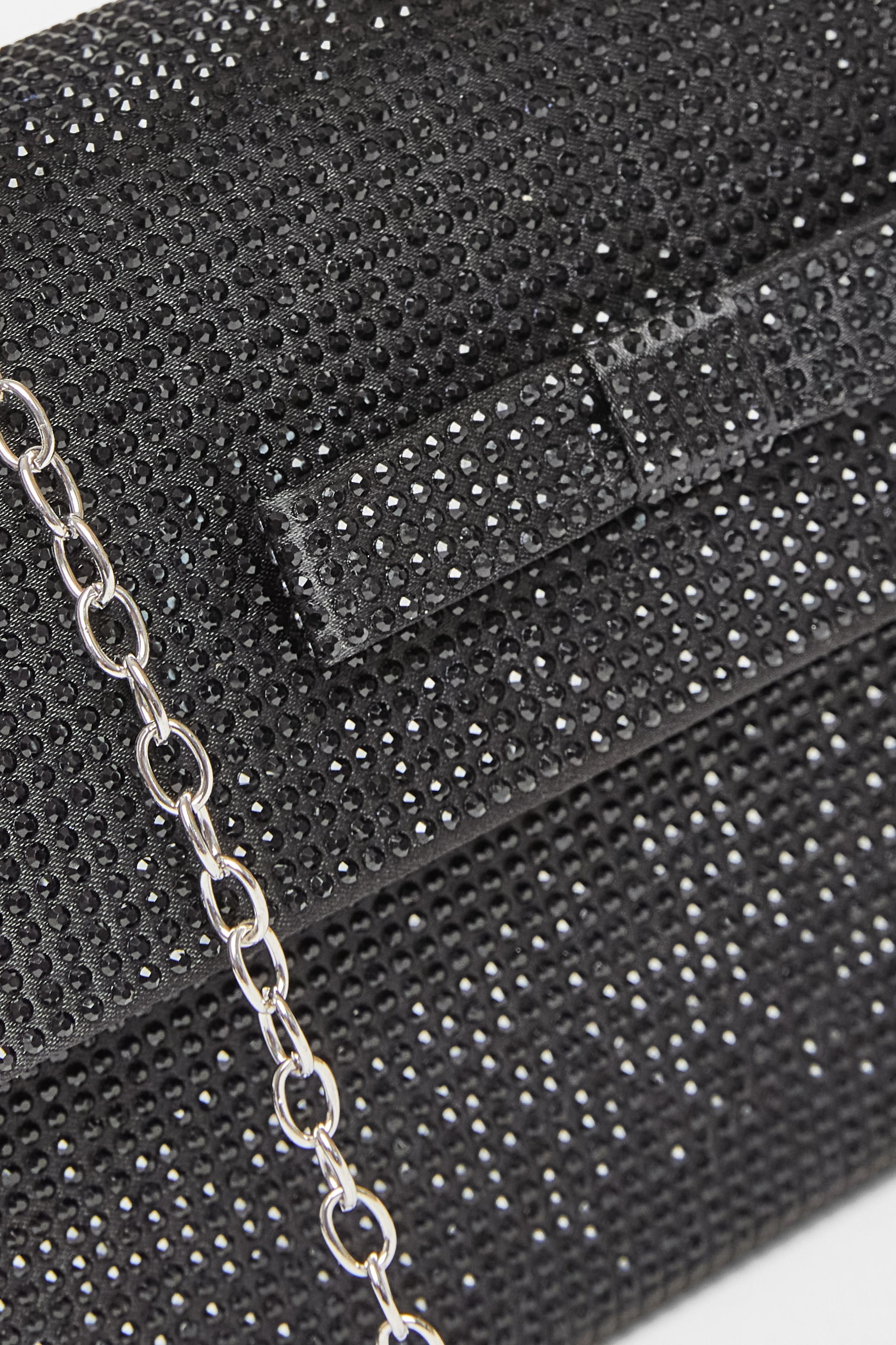 Quiz Black Diamante Top Handle Bag image 5