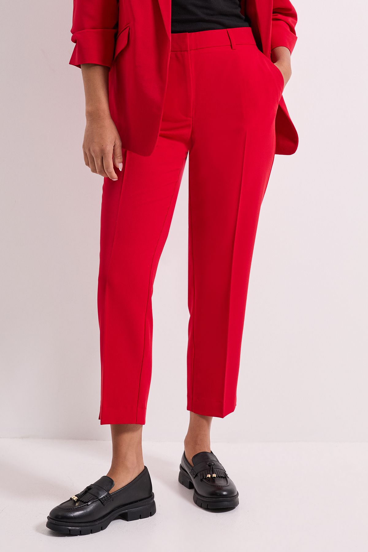 Dorothy Perkins Petite Plain Ankle Grazer Red image 1