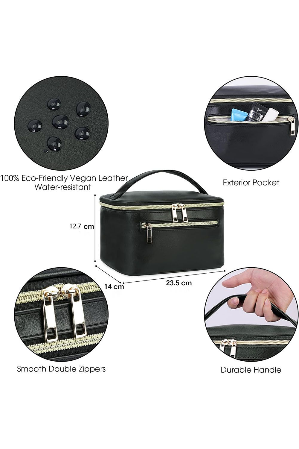 SHEONLY Toiletry Bag Travel Bag Water-resistant Makeup Cosmetic Bag Travel Organizer for Accessories, Shampoo, Full-size Container, Toiletries For Home Dormitory image 4