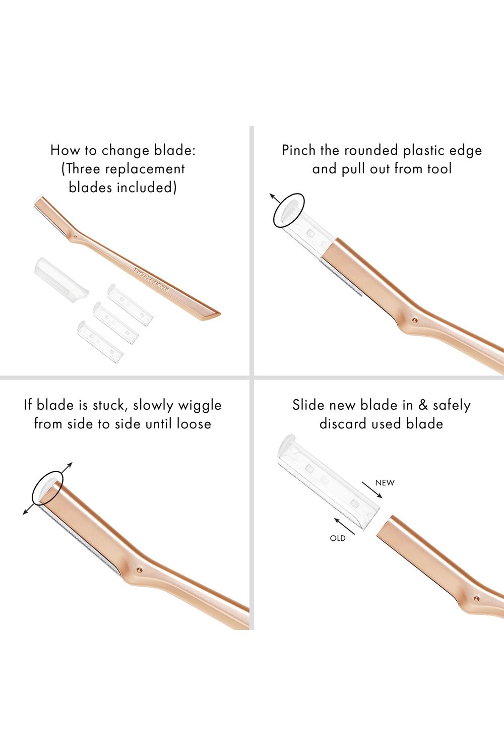 Tweezerman Facial Razor Rose Gold image 6